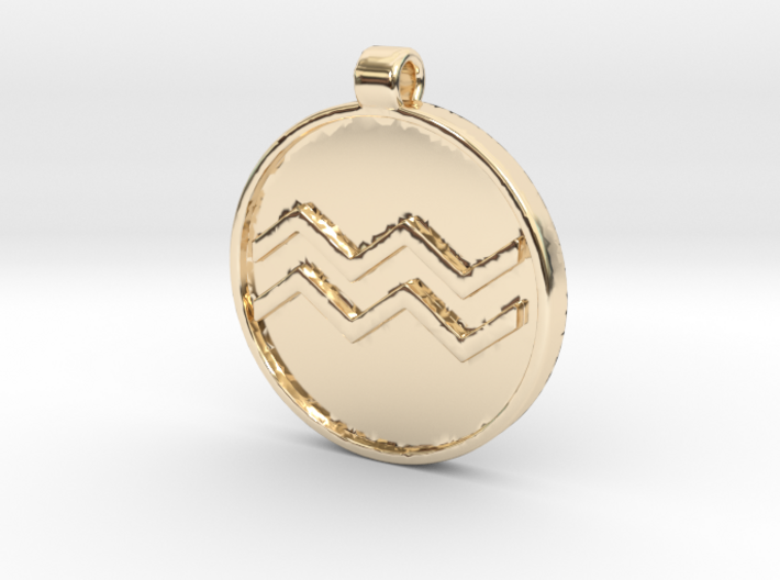 Zodiac KeyChain Medallion-AQUARIUS 3d printed