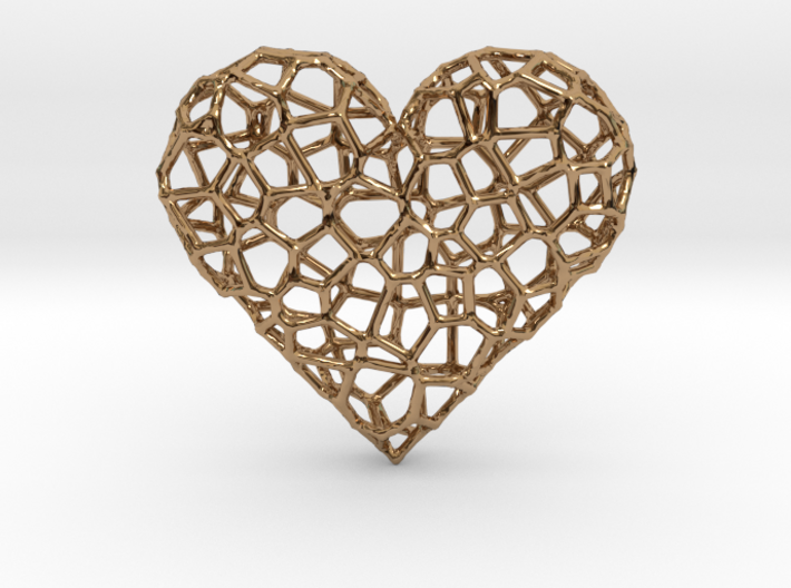 Voronoi Heart pendant (version 1) 3d printed