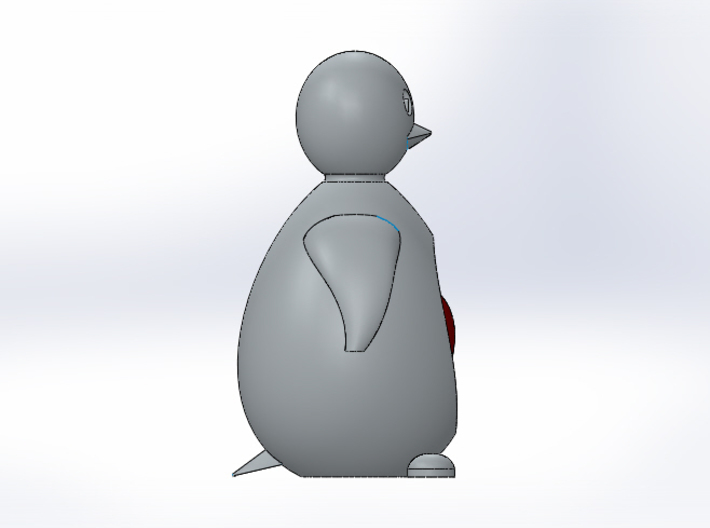 Penguin with a Heart 3d printed 