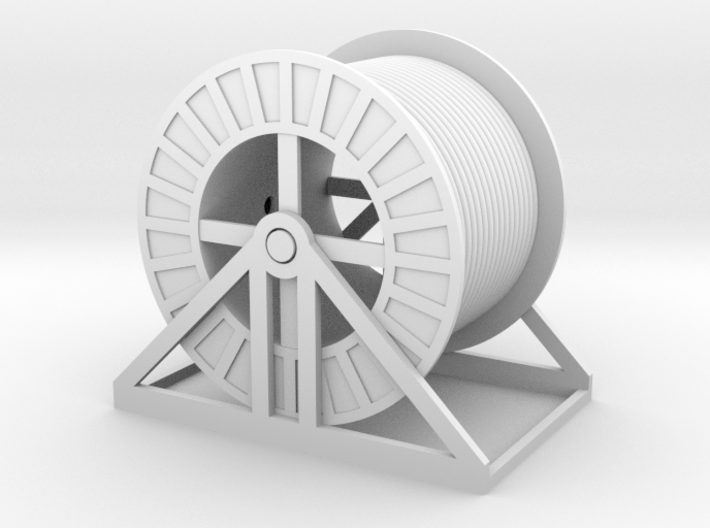O Scale Steel Cable Reel Full 1:48 3d printed