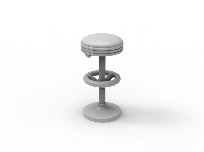 50's soda fountain bar stool 01. HO Scale (1:87) 3d printed 50's Soda fountain bar stool in HO scale