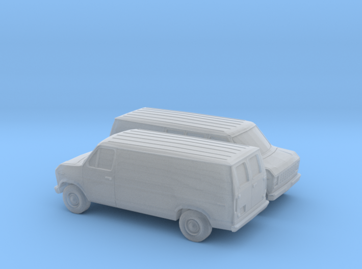 1/160 2X 1975-91 Ford E-Series Delivery Van 3d printed