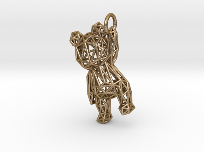 Teddy Bear pendant - ring, edges - 60mm 3d printed