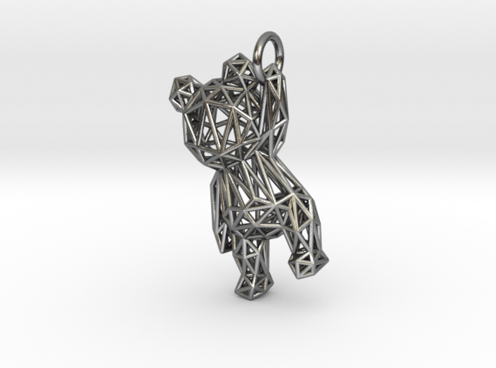 Teddy Bear pendant - ring, edges - 60mm 3d printed