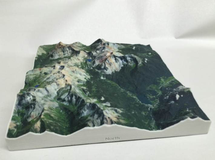8'' Trout Lake, Colorado, USA 3d printed Photo actual model, viewed from the North