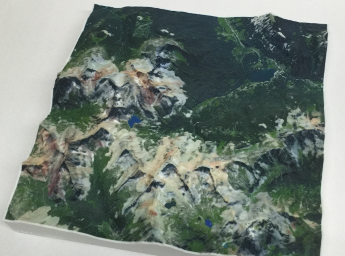 8'' Trout Lake, Colorado, USA 3d printed Photo of model, North is to the right