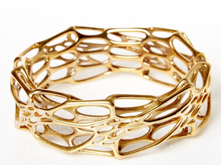 Morph Bangle 3d printed In Polished Brass