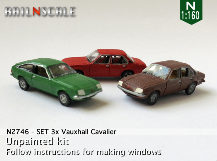 SET 3x Vauxhall Cavalier (N 1:160) 3d printed 