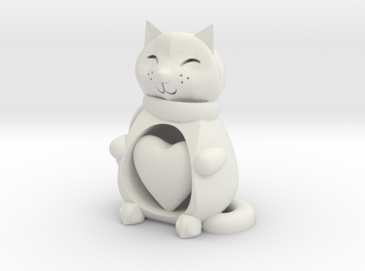 Cat with Heart 3d printed