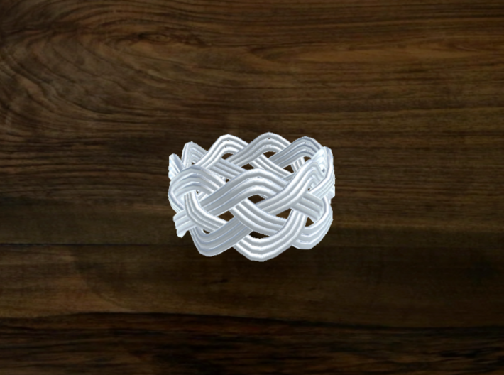 Turk's Head Knot Ring 4 Part X 9 Bight - Size 6.75 3d printed