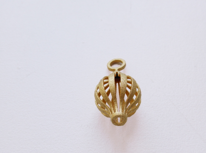 Blossom 3d printed flower capsulete pendant