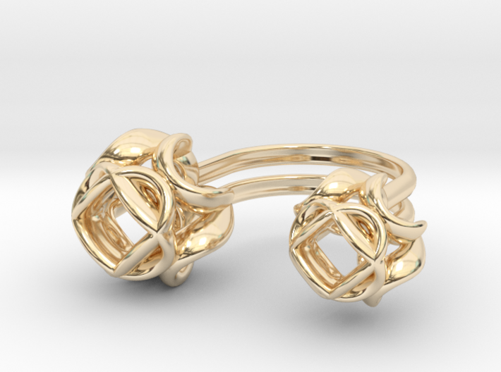 Double Rose Ring size 2 3d printed