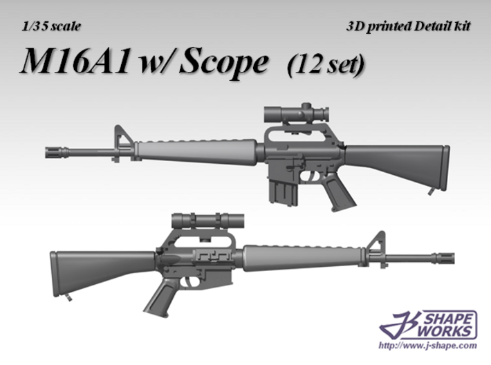 1/35 M16A1 w/Scope (12 set) 3d printed