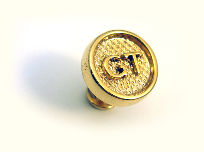 Custom Cufflink #01 3d printed Custom Cufflinks #01 in Gold Plated Brass