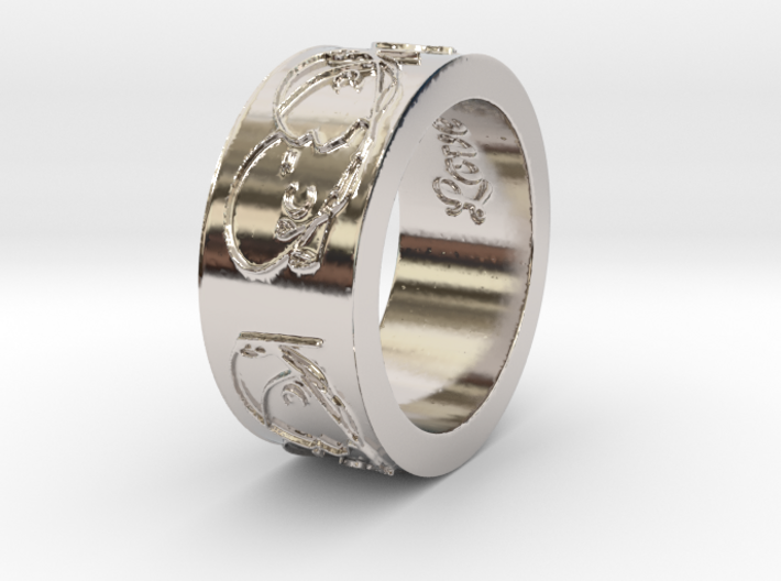 'Beautiful Love' Ring--look great on a chain! 3d printed