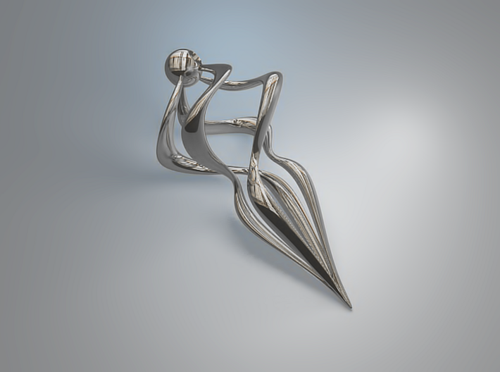 Twisted (Earring or Pendant) 3d printed Twisted (Silver)