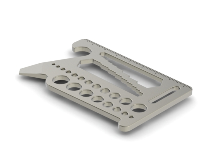 Multi-Tool Card (for Sliminal) 3d printed Solidworks render with steel material.