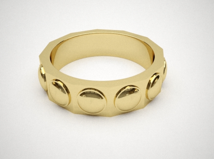 Dalek Ring 3d printed 3d polished brass render
