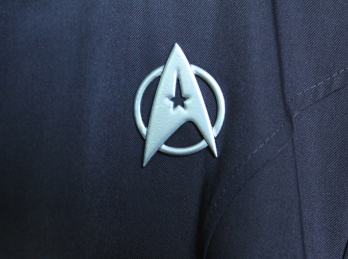 Starfleet Insignia for Dress Uniform 3d printed actual printed piece attached with pin backs