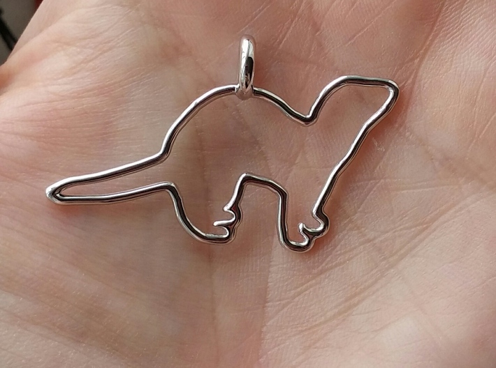 Standing ferret necklace 3d printed