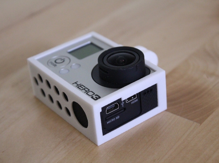 GoPro Hero3 & Hero4 - Frame'ish - d3wey 3d printed Unlike GoPro's the SD and HDMI can be accessed