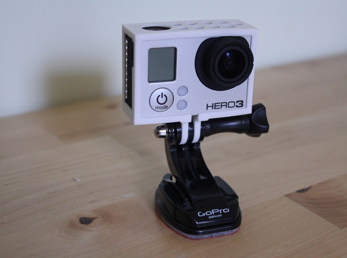 GoPro Hero3 & Hero4 - Frame'ish - d3wey 3d printed As of Sept 2013 can be mounted either way up with access to the shutter button up or down