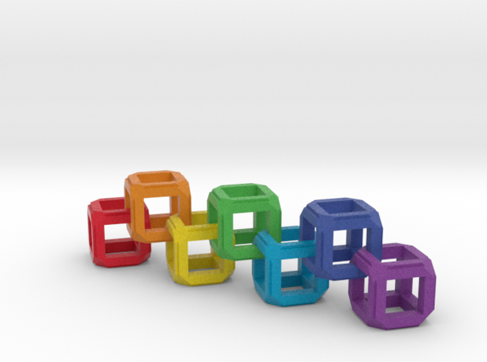 Fixed Link Chain Rainbow Cube 3d printed