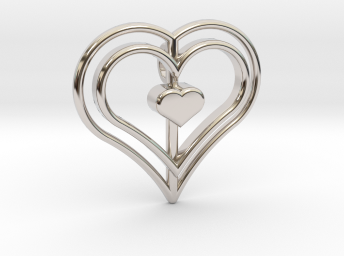 Three Heart Pendant 3d printed
