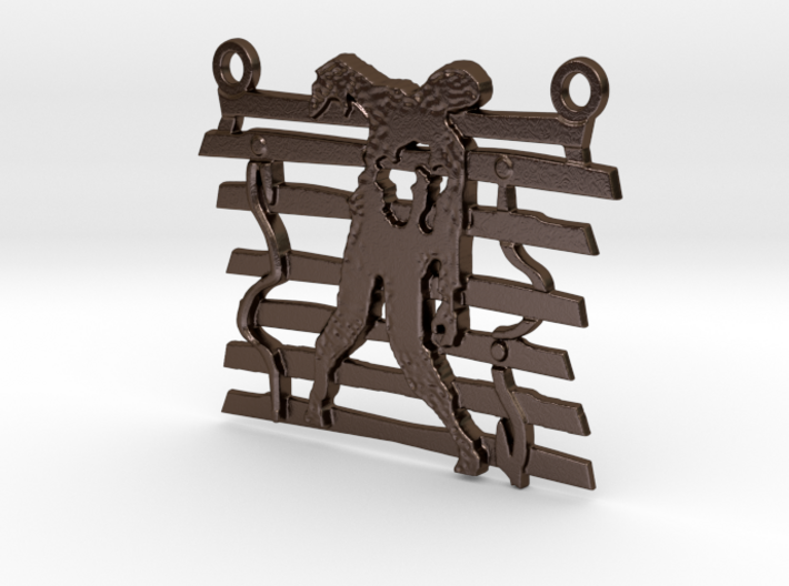 Zombie On A Fence Pendant 3d printed