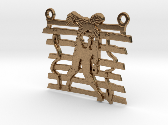 Zombie On A Fence Pendant 3d printed
