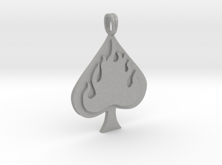 Flaming SPADE Jewelry Symbol Lucky Pendant 3d printed