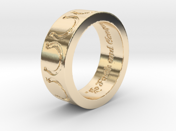 &quot;Go Forth and Conquer&quot; Ring 3d printed