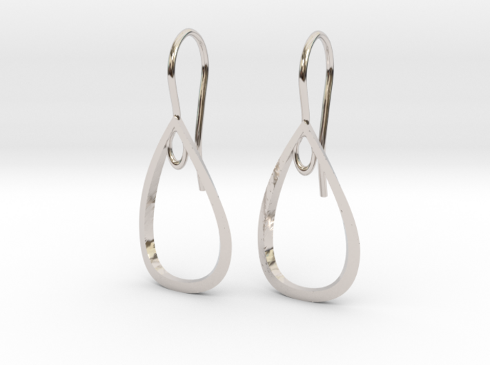 Curve Pear Earrings 3d printed