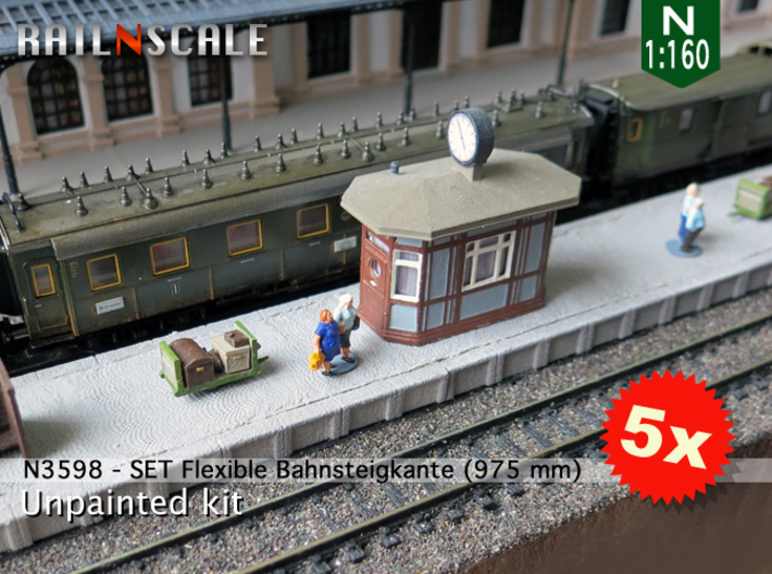 SET Flexible Bahnsteigkante (N 1:160) 3d printed