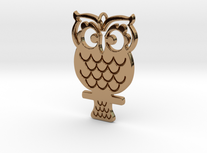 Retro Owl Pendant 3d printed