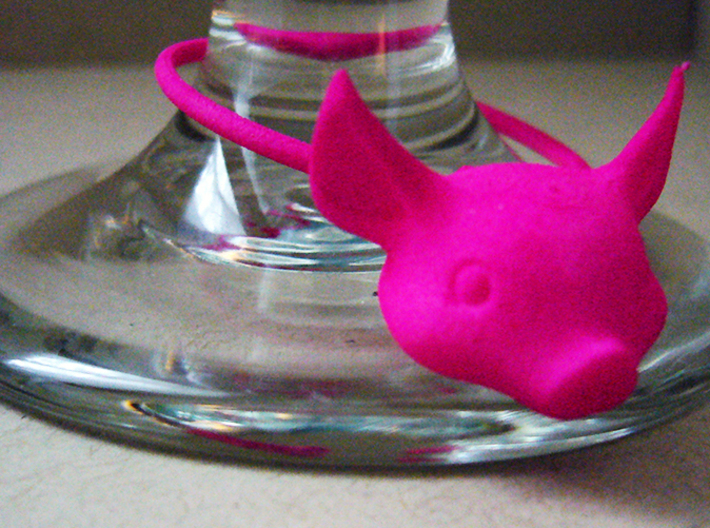 Little Pig Wine Glass Charm 3d printed