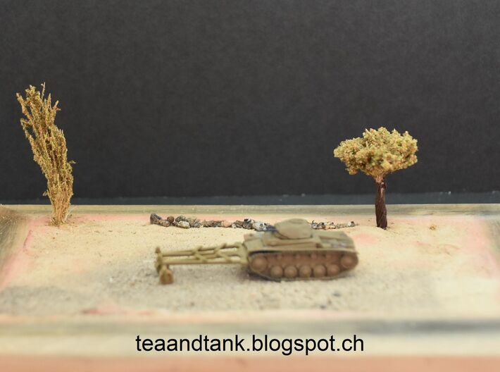 1/144 mine roller set for German Panzer II 3d printed 