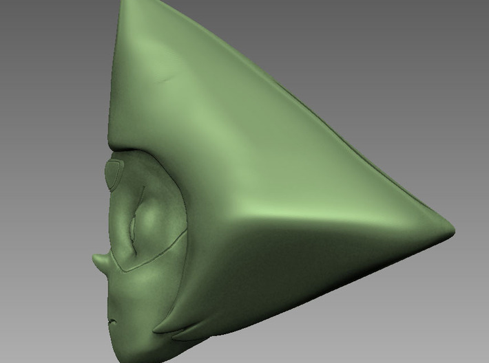 Steven Universe Peridot charm 3d printed Side view 3D Sculpt render in software