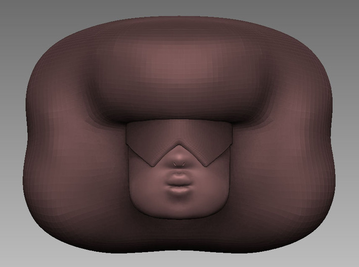 Steven Universe Garnet charm 3d printed Front view 3D Sculpt render in software