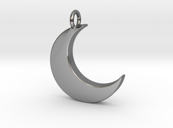 Crescent Moon Pendant 3d printed 