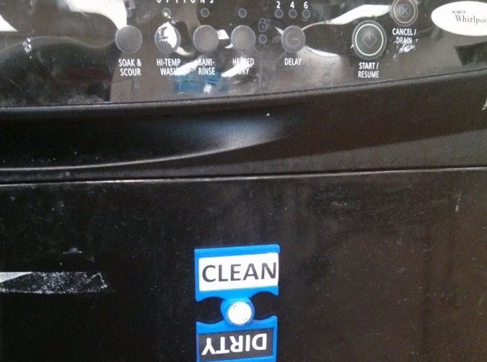 Dishwasher clean/dirty sign 3d printed Sign used to indicate dishwasher status.