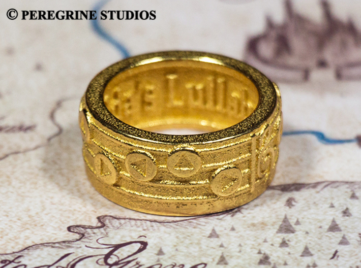 Ring - Zelda's Lullaby 3d printed Polished Gold Steel