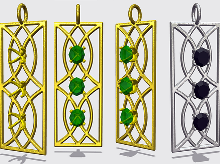Sconce Pendant With Prongs for faceted stones 3d printed 