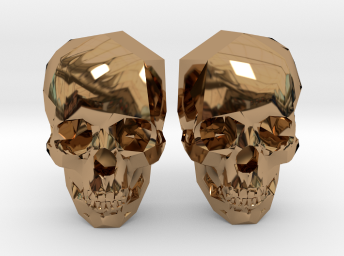 Cufflink Skull 3d printed