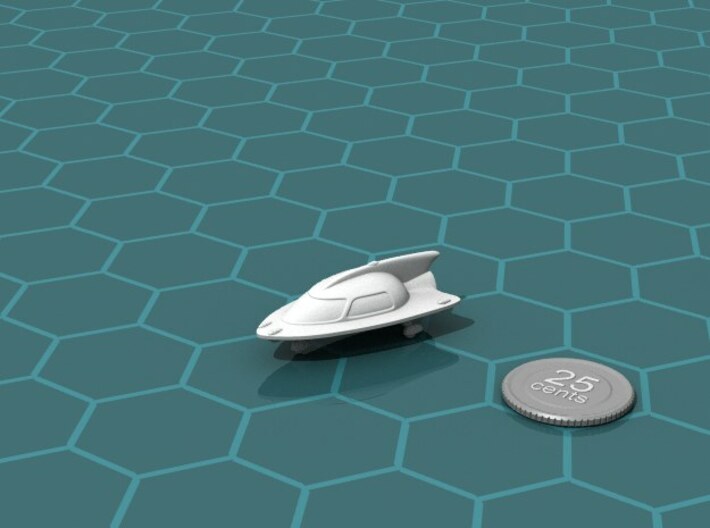 Space Car 2 3d printed Render of the model, with a virtual quarter for scale.