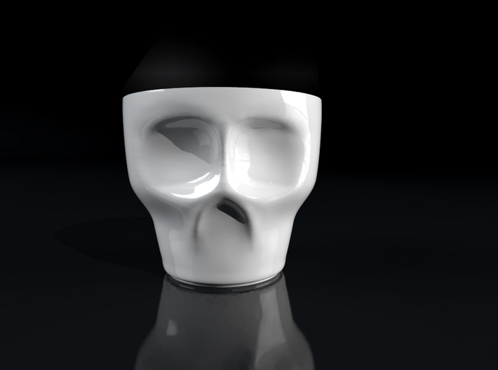 Skull Espresso Cup 3d printed Gloss white porcelain