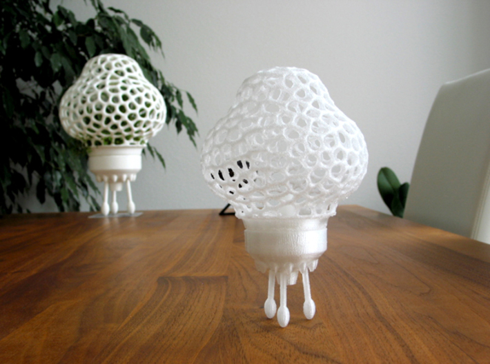 Space Rocket LED tealight lamp 3d printed Own 3D-Print with clear transparent PET.