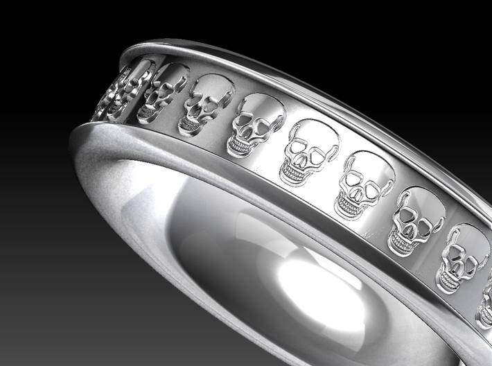 Skull Ring Size 10 3d printed Rendered look of the ring.