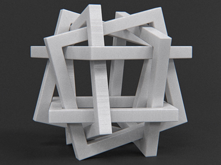 Orderly Tangle 01 - Six Hollow Squares 3d printed