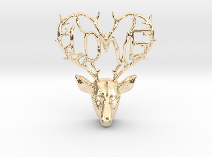 Love Deer Pendant 3d printed